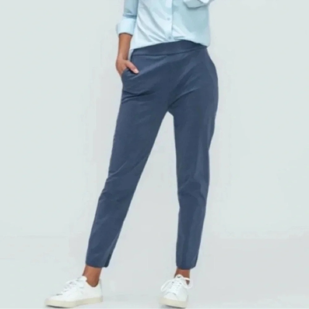 Ministry Of Supply Kinetic Pull On Pant Slate Blue Stretch Tapered Size 10
